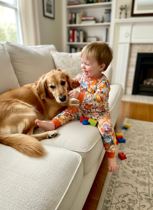 Peonies and Poppies Bamboo two piece long sleeve set.