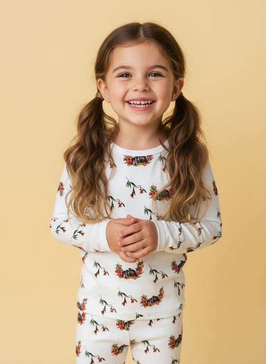 Koala Cuddles Bamboo toddler and kids two piece long sleeve set.